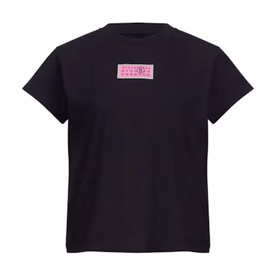(Women) MM6 Maison Margiela Logo Patch Crewneck Short Sleeve Tee Black FW24. S62GD0189S23588-BLACK