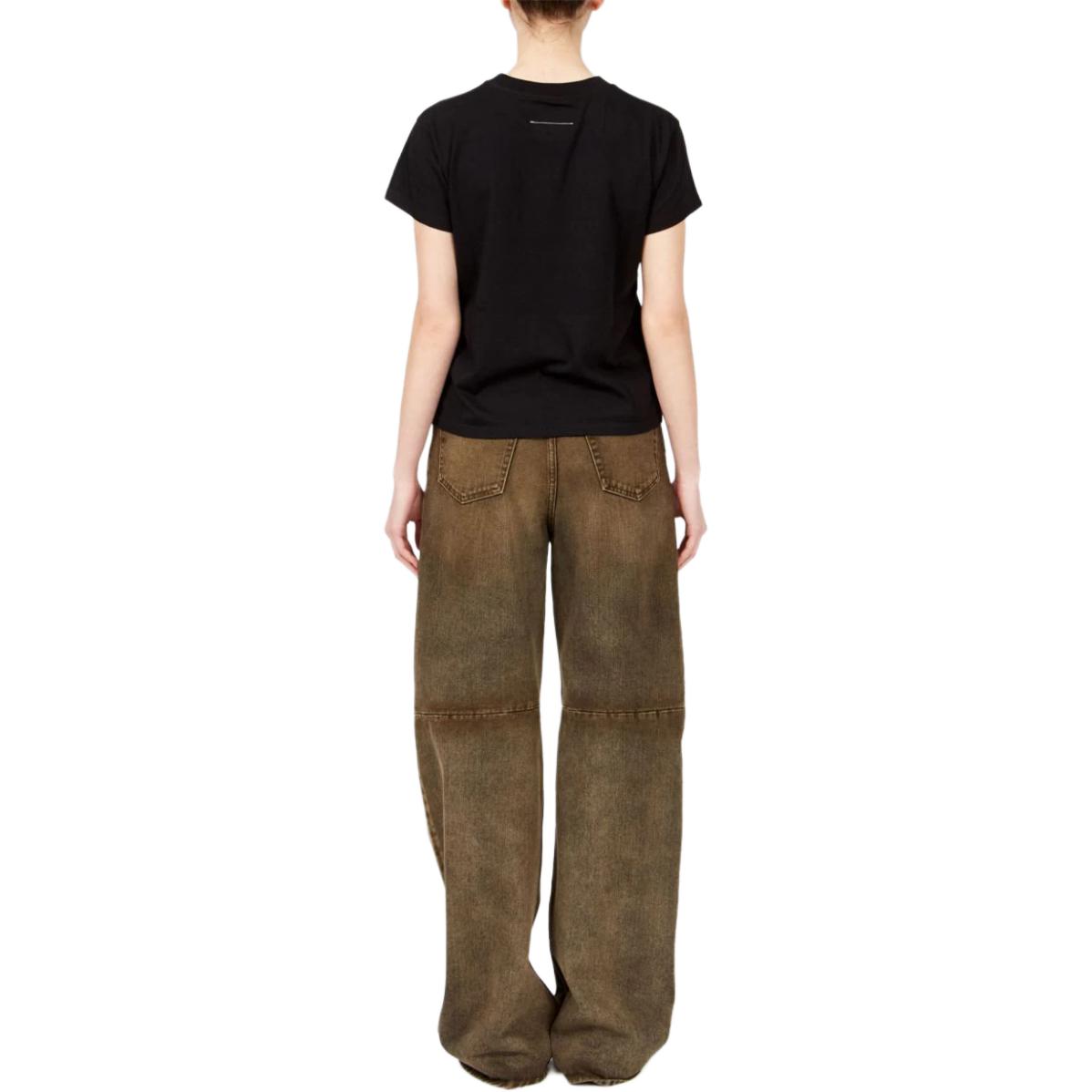 Lookbook (Women) MM6 Maison Margiela Logo Patch Crewneck Short Sleeve Tee Black  FW24. S62GD0189S23588-BLACK