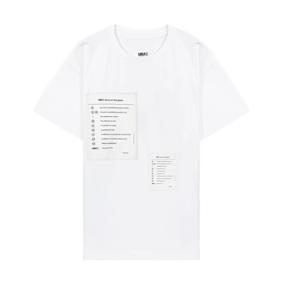 (Women) MM6 Maison Margiela Logo Print Crewneck T-Shirt White SS23 Tee S52GC0245S24312100