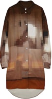 (Women) MM6 Maison Margiela Mosaic Mid-Length Button-Up Shirt Brown FW22 . S52CT0742-S54937-001S (Women) MM6 Maison Margiela Mosaic Mid-Length Button-Up Shirt Brown FW22 . S52CT0742-S54937-001S