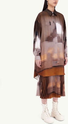(W) Kemeja Butang Tengah MM6 Maison Margiela Mosaic Coklat FW22. S52CT0742-S54937-001S Purchase (W) Kemeja Butang Tengah MM6 Maison Margiela Mosaic Coklat FW22. S52CT0742-S54937-001S