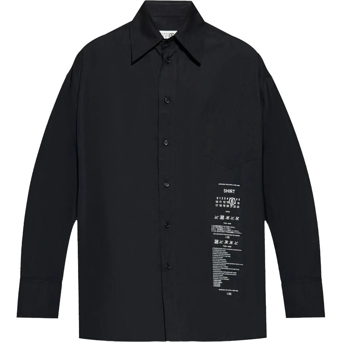 Order (W) MM6 Maison Margiela 數字印花女性黑色寬鬆襯衫 FW24 SH0DT0014M35152-BLACK