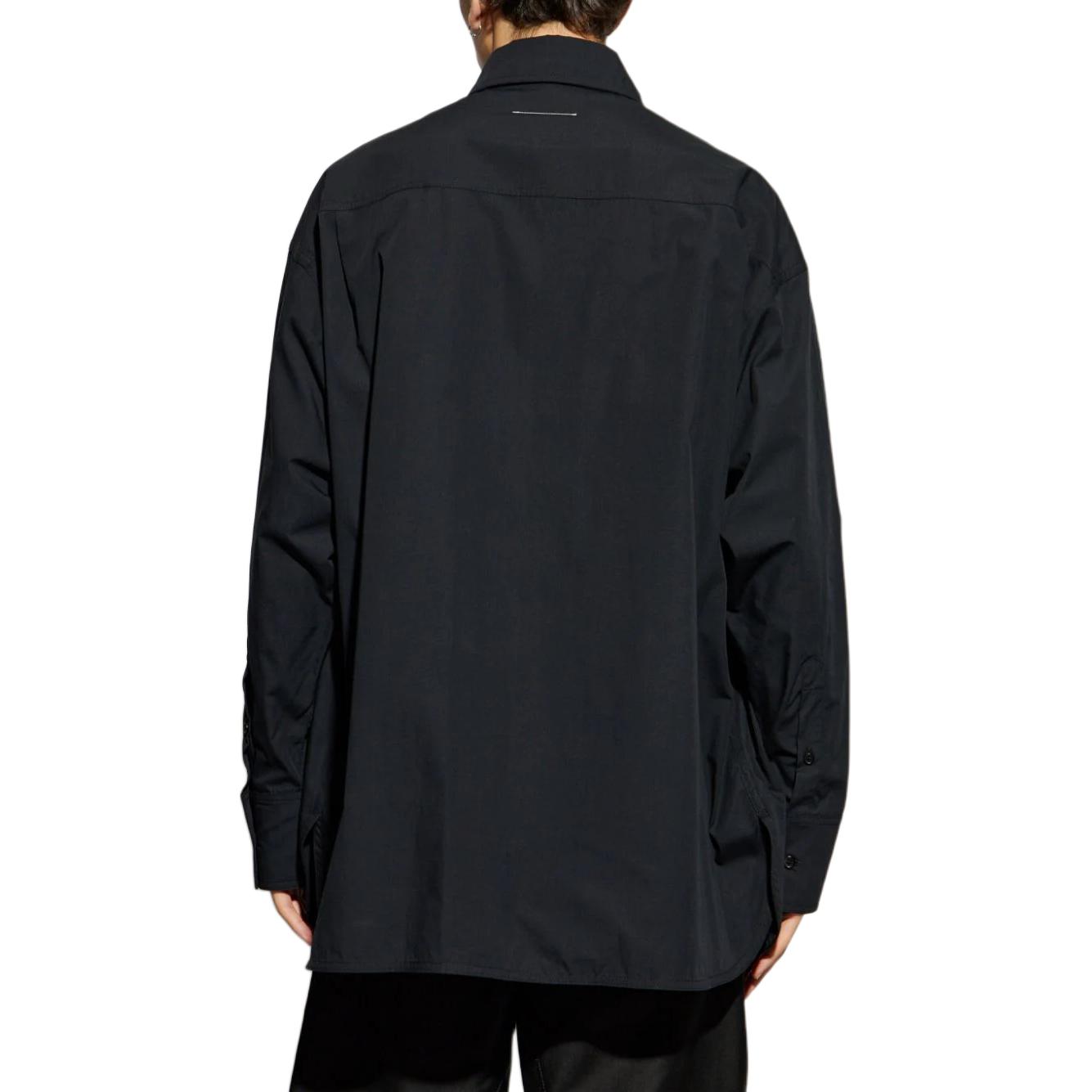 Shop (W) MM6 Maison Margiela 數字印花女性黑色寬鬆襯衫 FW24 SH0DT0014M35152-BLACK