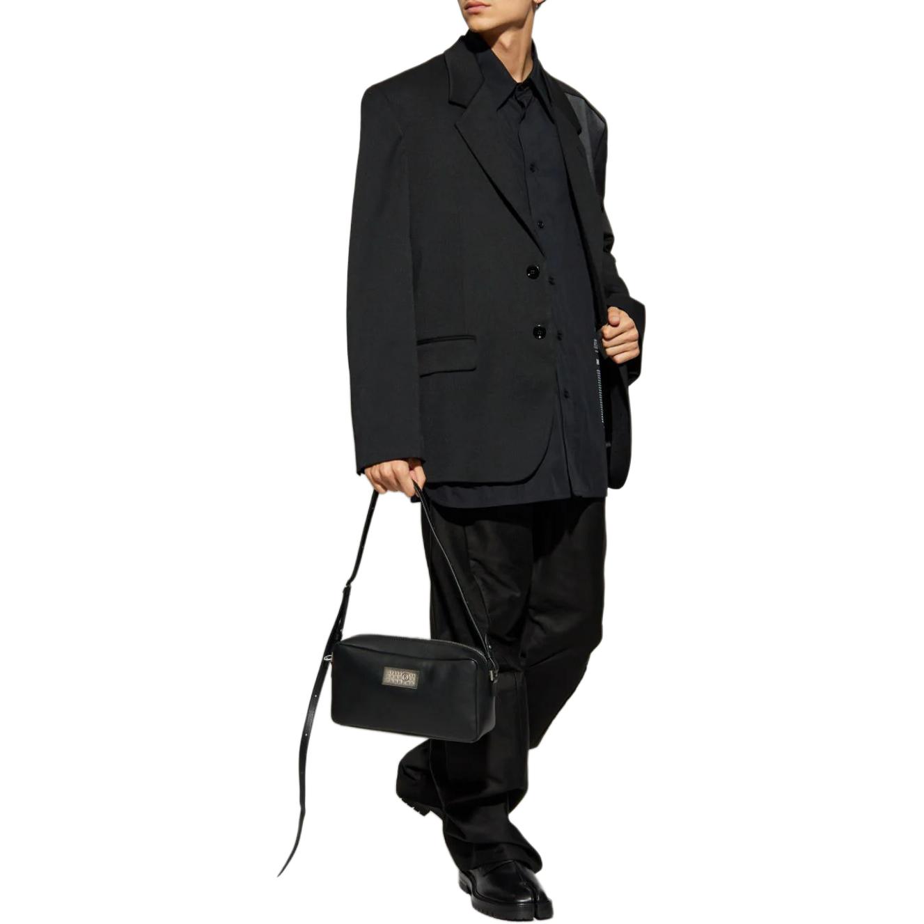 Purchase (W) MM6 Maison Margiela 數字印花女性黑色寬鬆襯衫 FW24 SH0DT0014M35152-BLACK