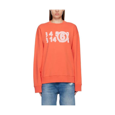 (Women) MM6 Maison Margiela Orange Number Print Long Sleeve Crewneck Sweatshirt S52GU0195S25337204