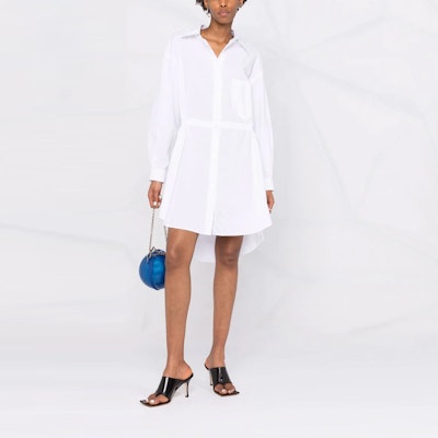 (Women) MM6 Maison Margiela Oversized Single-Breasted Shirt Dress Women White FW21. S52CT0620S47294100 Lookbook (Women) MM6 Maison Margiela Oversized Single-Breasted Shirt Dress Women White FW21. S52CT0620S47294100