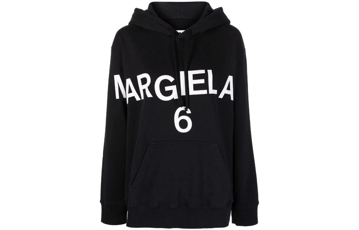 Order (Women) MM6 Maison Margiela SS22  Black Logo Print Oversized Hoodie. S52GU0161S25337-900