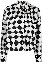 (Women) MM6 Maison Margiela SS22 Black Plaid Print Long Sleeve Button Shirt S62DL0067S54742001S (Women) MM6 Maison Margiela SS22 Black Plaid Print Long Sleeve Button Shirt S62DL0067S54742001S