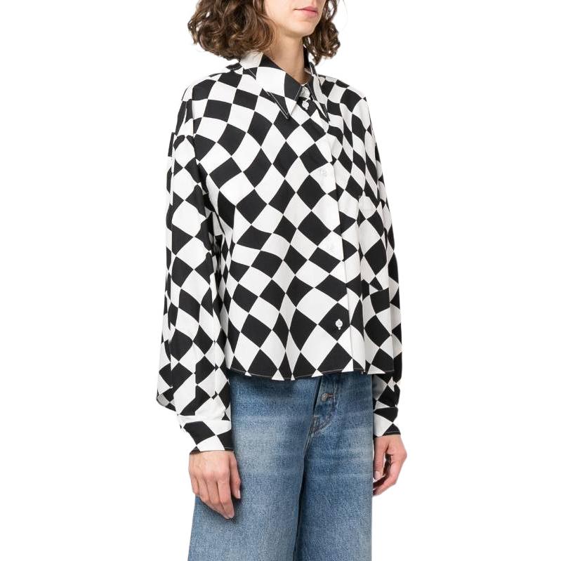 Shop (W) MM6 Maison Margiela SS22 黑色格紋長袖扣襯衫 S62DL0067S54742001S