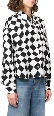 (W) MM6 Maison Margiela SS22 黑色格紋長袖扣襯衫 S62DL0067S54742001S Shop (W) MM6 Maison Margiela SS22 黑色格紋長袖扣襯衫 S62DL0067S54742001S