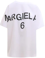 (Women) MM6 Maison Margiela SS22 Printed Logo White Tee S52NC0280S47294-100 (Women) MM6 Maison Margiela SS22 Printed Logo White Tee S52NC0280S47294-100