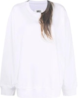 (Women) MM6 Maison Margiela SS22 Hair Print White Long Sleeve Pullover Tee Women S52GU0158S25337100 (Women) MM6 Maison Margiela SS22 Hair Print White Long Sleeve Pullover Tee Women S52GU0158S25337100