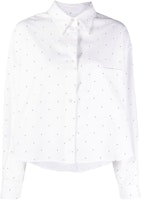 (Women) MM6 Maison Margiela SS22 Numeric Print Asymmetric Long Sleeve Shirt Women White S62DL0066S54743001S (Women) MM6 Maison Margiela SS22 Numeric Print Asymmetric Long Sleeve Shirt Women White S62DL0066S54743001S