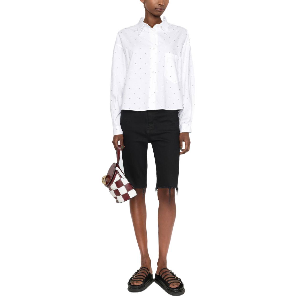 Lookbook (W) MM6 Maison Margiela SS22 數字印花不對稱長袖襯衫 女款 白色 S62DL0066S54743001S