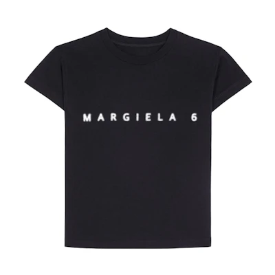 (Women) MM6 Maison Margiela SS23 Black Logo Print Short Sleeve T-Shirt. S52GC0265S24312900