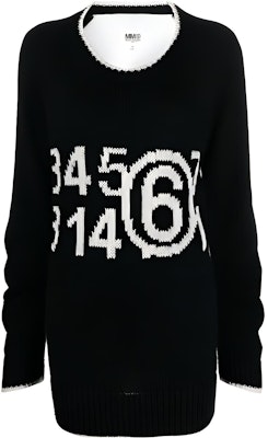 (W) MM6 Maison Margiela SS23 黑色數字圖案馬海毛針織毛衣. S52GP0144S18190001F Buy (W) MM6 Maison Margiela SS23 黑色數字圖案馬海毛針織毛衣. S52GP0144S18190001F