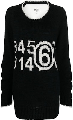 (W) MM6 Maison Margiela SS23 黑色數字圖案馬海毛針織毛衣. S52GP0144S18190001F Order (W) MM6 Maison Margiela SS23 黑色數字圖案馬海毛針織毛衣. S52GP0144S18190001F
