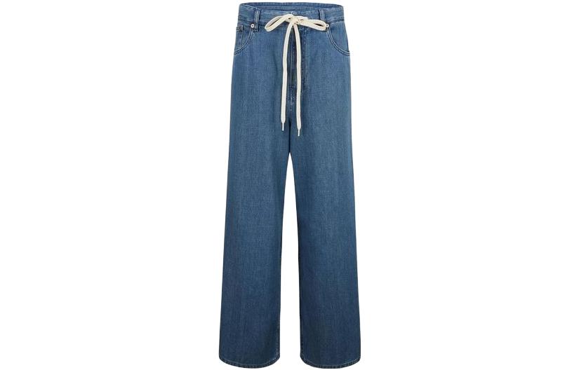 (Women) MM6 Maison Margiela SS23  Blue Wide-Leg Drawstring Denim Pants S52LA0162S30845-961