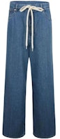 (Women) MM6 Maison Margiela SS23 Blue Wide-Leg Drawstring Denim Pants S52LA0162S30845-961 (Women) MM6 Maison Margiela SS23 Blue Wide-Leg Drawstring Denim Pants S52LA0162S30845-961