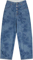 (Women) MM6 Maison Margiela SS23 Loose Fit Snake Print Straight Jeans Blue S62LB0100S30589-972 (Women) MM6 Maison Margiela SS23 Loose Fit Snake Print Straight Jeans Blue S62LB0100S30589-972