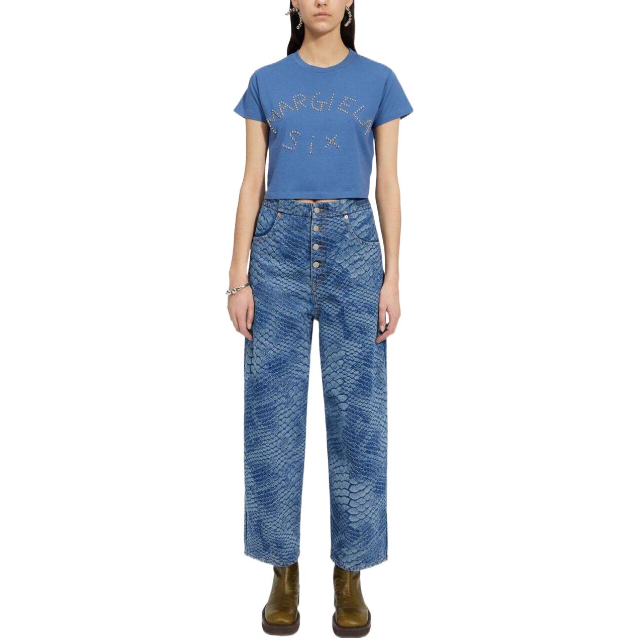 Lookbook (W) MM6 Maison Margiela SS23 寬鬆蛇紋直筒牛仔褲 藍色 S62LB0100S30589-972