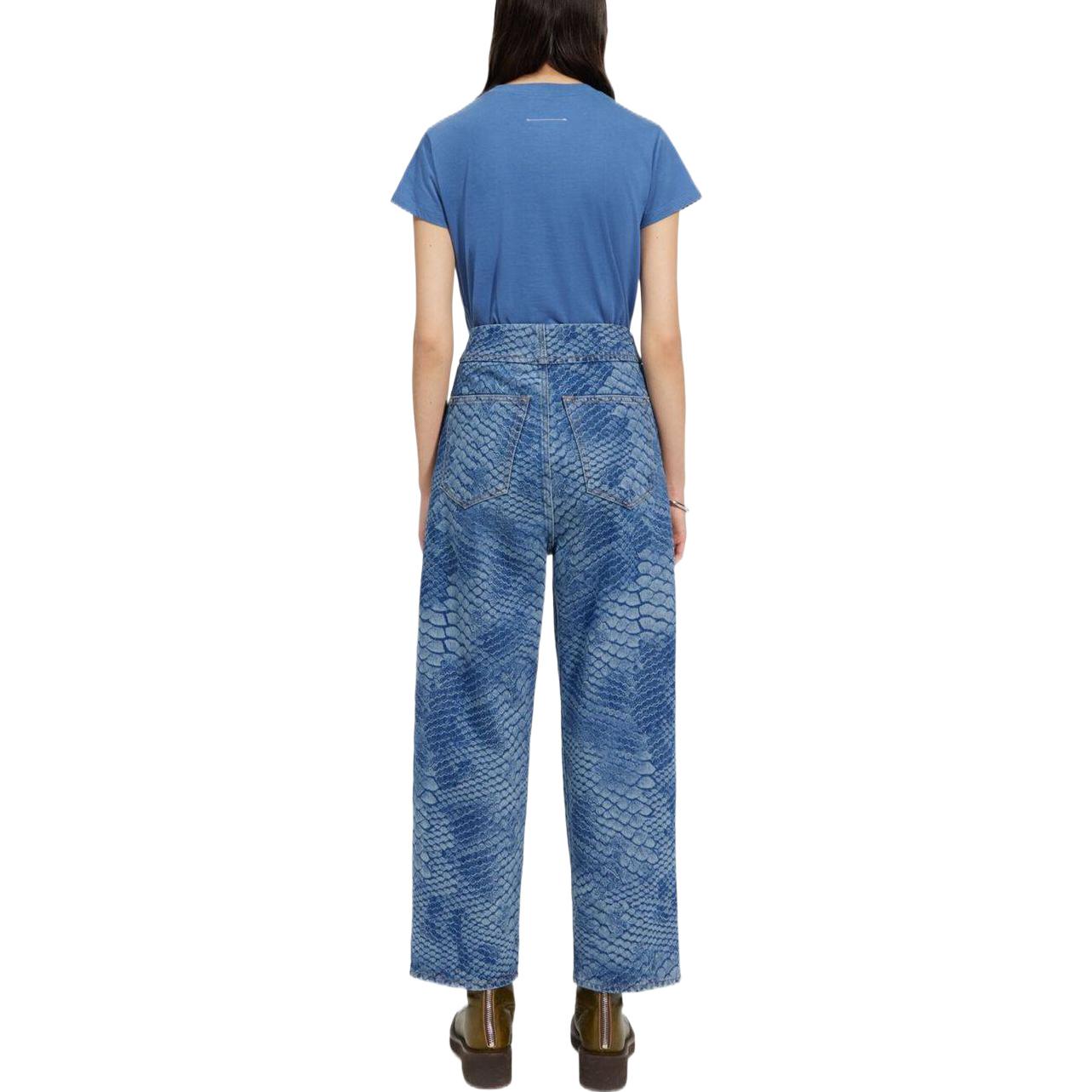 Shop (W) MM6 Maison Margiela SS23 寬鬆蛇紋直筒牛仔褲 藍色 S62LB0100S30589-972