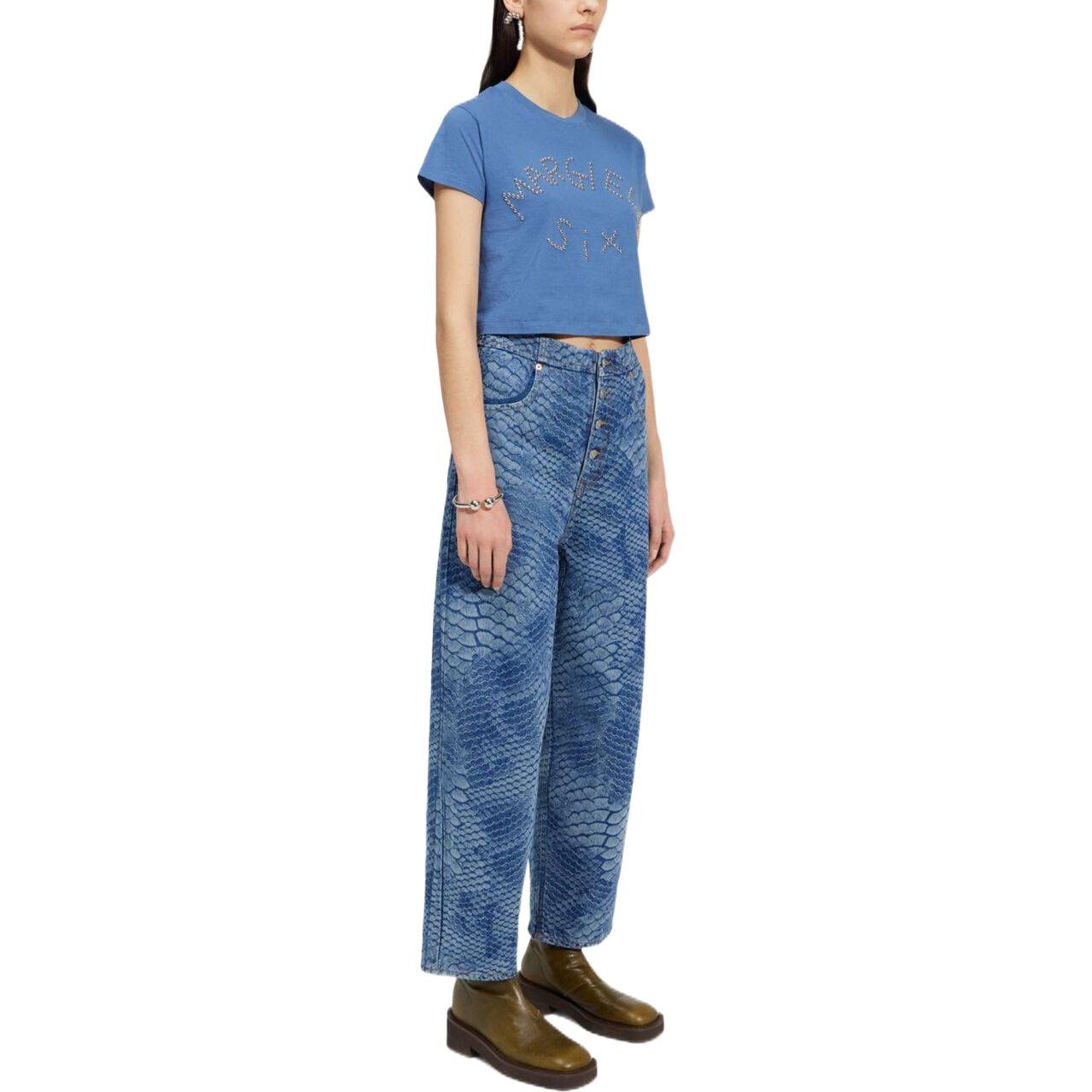 Purchase (W) MM6 Maison Margiela SS23 寬鬆蛇紋直筒牛仔褲 藍色 S62LB0100S30589-972
