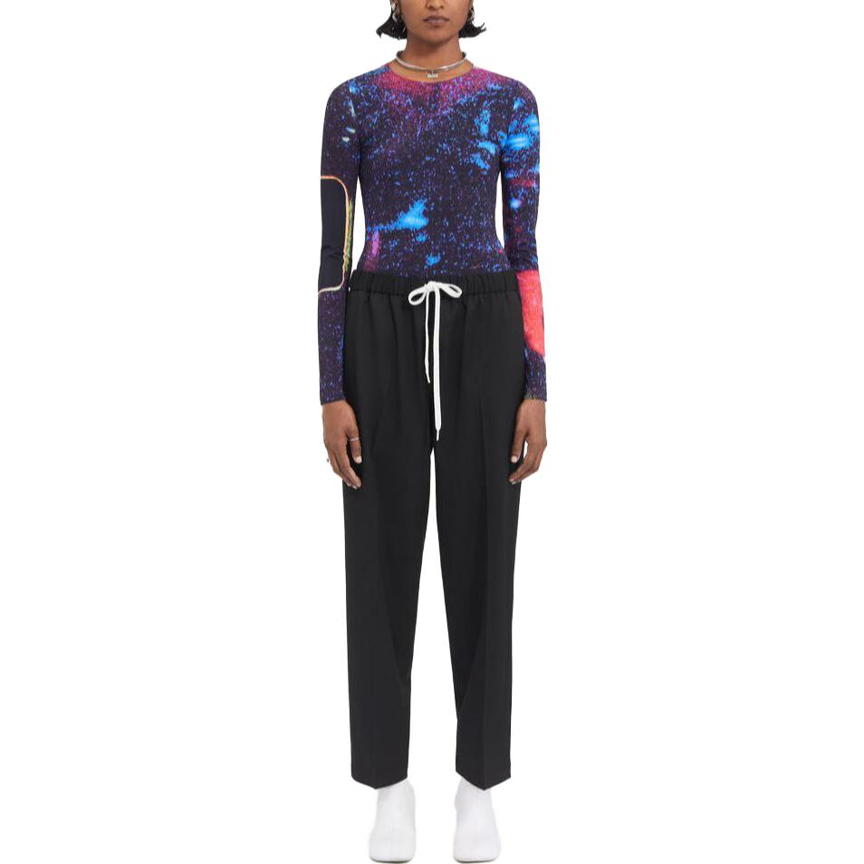 Lookbook (Women) MM6 Maison Margiela SS23  Mid-Rise Straight Casual Pants Black S52KA0458S47848900