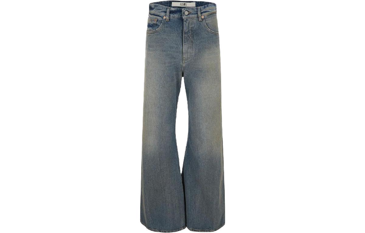 (Women) MM6 Maison Margiela SS23  Washed Flared Mid-Rise Jeans Blue S62LB0131S30828962
