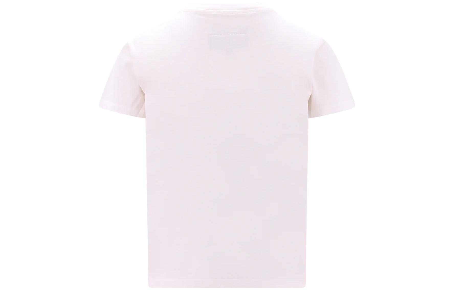 Lookbook (W) MM6 Maison Margiela SS23 Kaos Putih Crewneck dengan Logo Tag Solid S52GC0296S24311-101