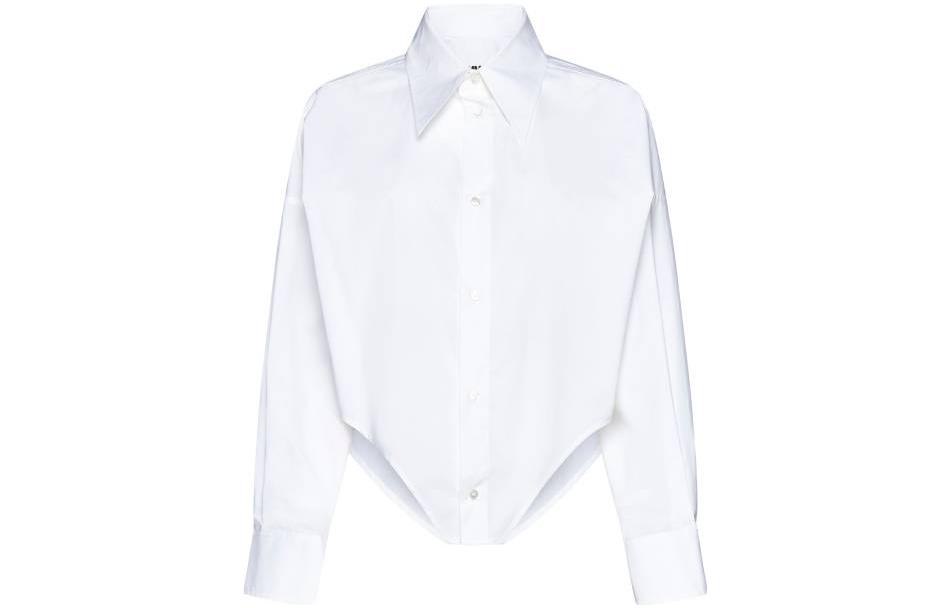 (Women) MM6 Maison Margiela SS23  White Long Sleeve Collared Shirt. S62DT0007S47294-100