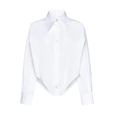(Women) MM6 Maison Margiela SS23 White Long Sleeve Collared Shirt. S62DT0007S47294-100