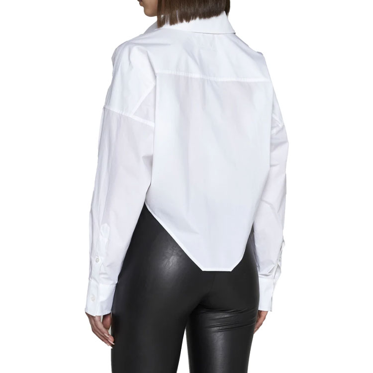 Shop (W) Camisa blanca de manga larga con cuello MM6 Maison Margiela SS23. S62DT0007S47294-100