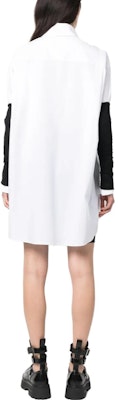 (Women) MM6 Maison Margiela SS23 Contrast Sleeve Long Shirt Women White/Black S62DL0083S47294-970 Shop (Women) MM6 Maison Margiela SS23 Contrast Sleeve Long Shirt Women White/Black S62DL0083S47294-970