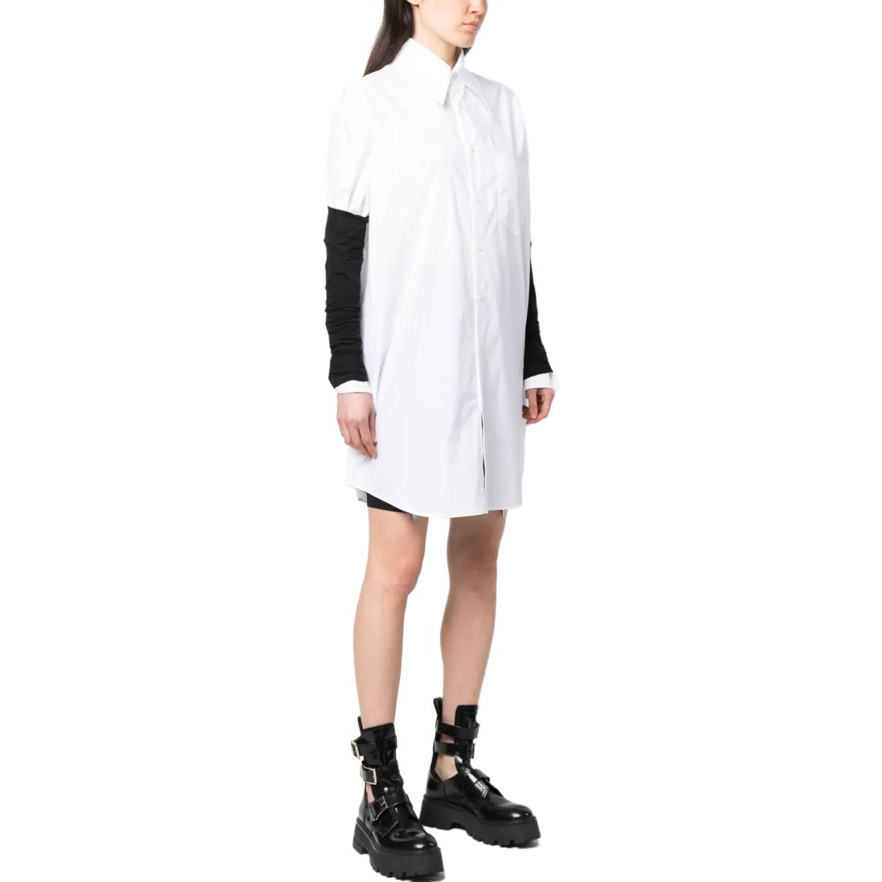 Purchase (Women) MM6 Maison Margiela SS23 Contrast Sleeve Long Shirt Women White/Black S62DL0083S47294-970