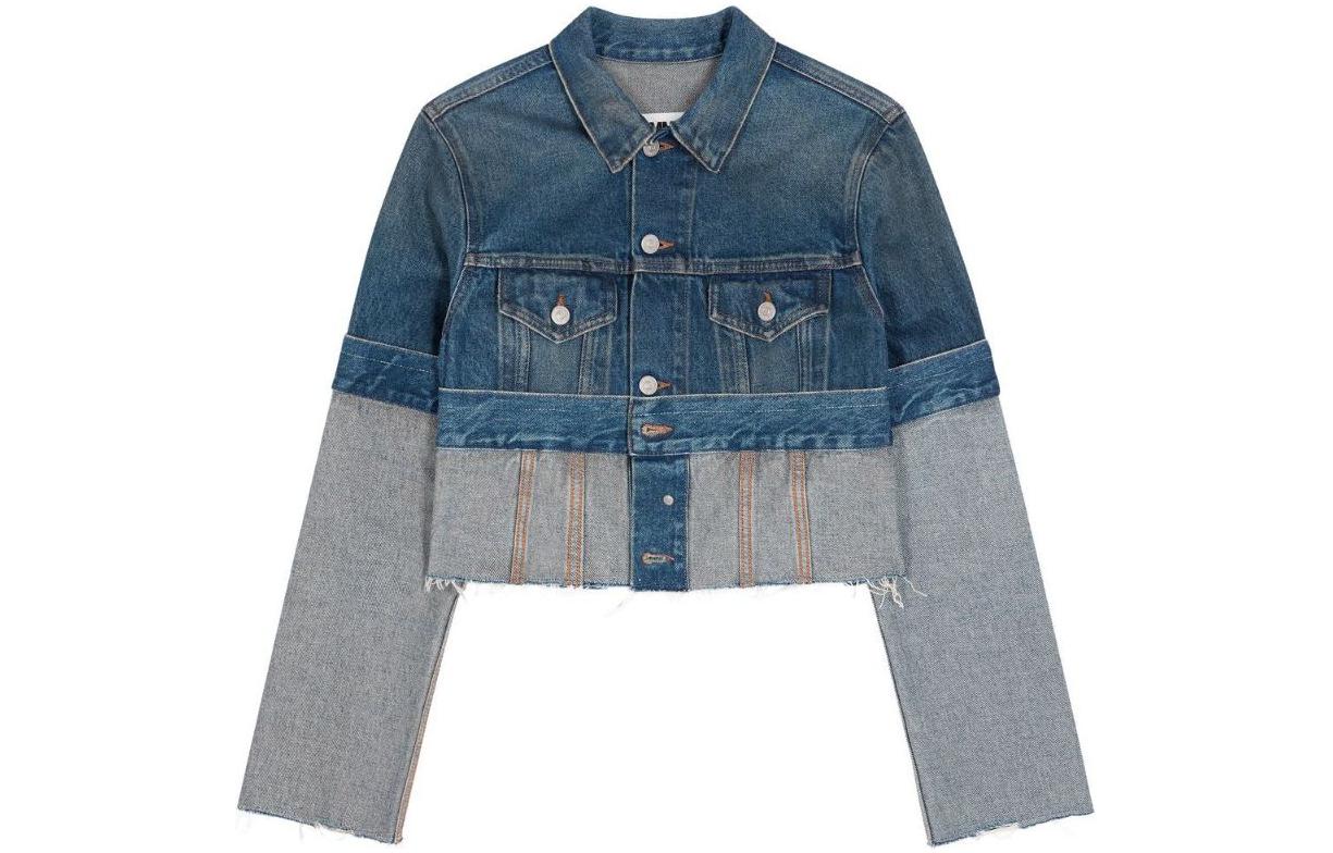 Order (Women) MM6 Maison Margiela SS23 Distressed Deconstructed Denim Jacket Women Blue S52AM0222S30589
