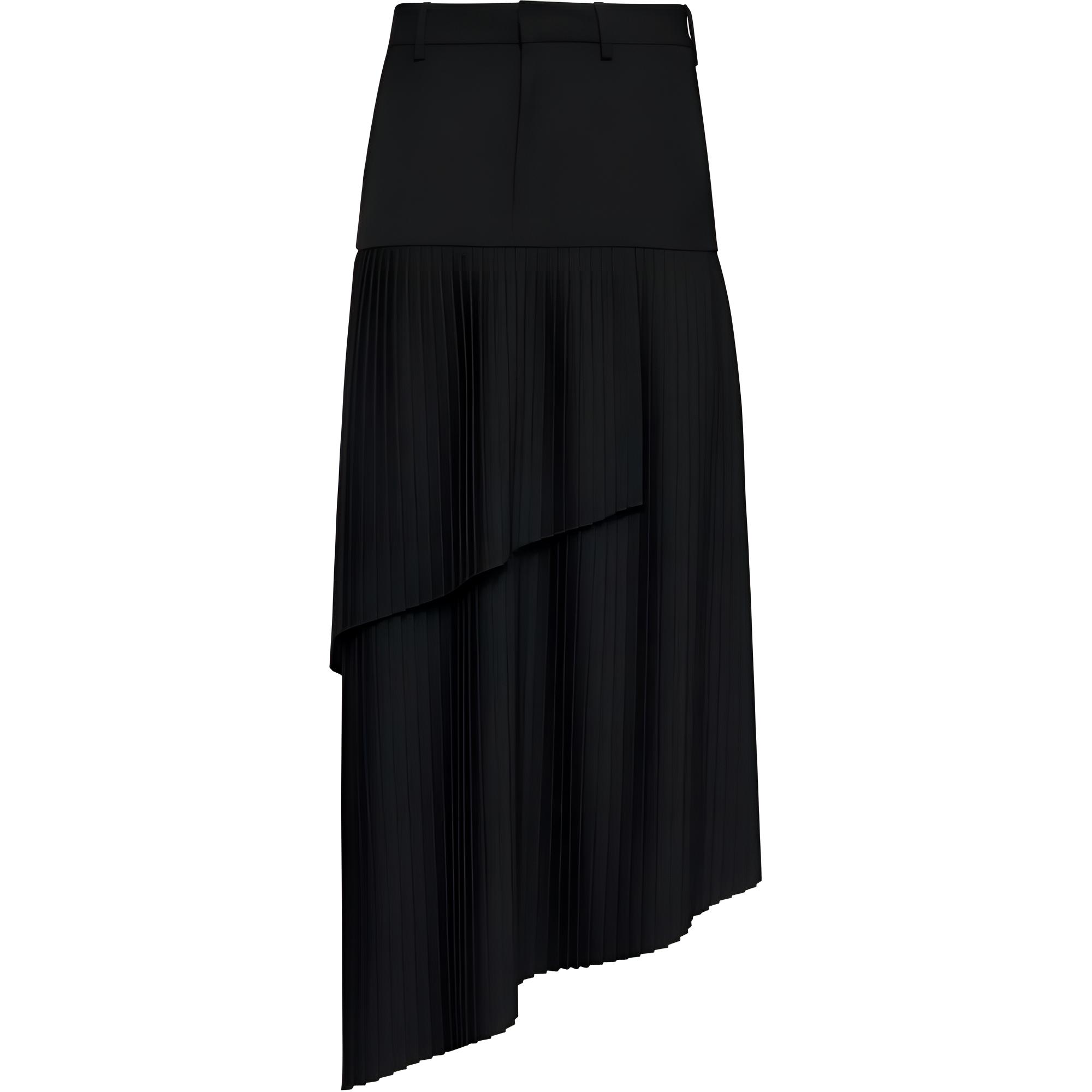 (Women) MM6 Maison Margiela SS24  Black Asymmetric Flowy Casual Long Dress S52MI0011S76435-BLACK