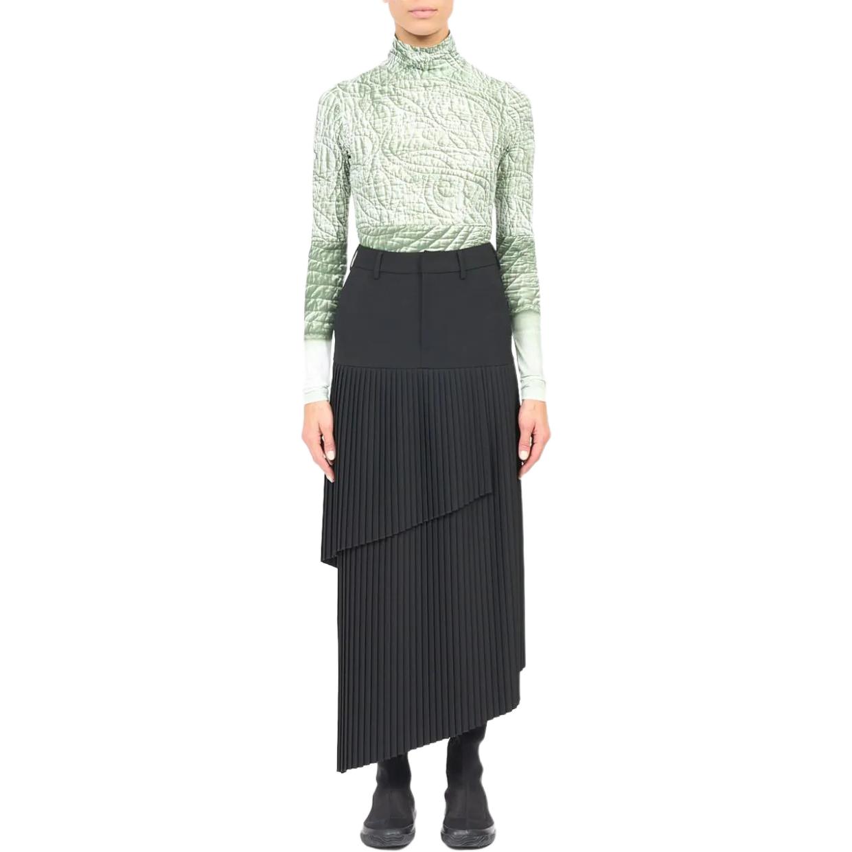 Lookbook (Women) MM6 Maison Margiela SS24  Black Asymmetric Flowy Casual Long Dress S52MI0011S76435-BLACK