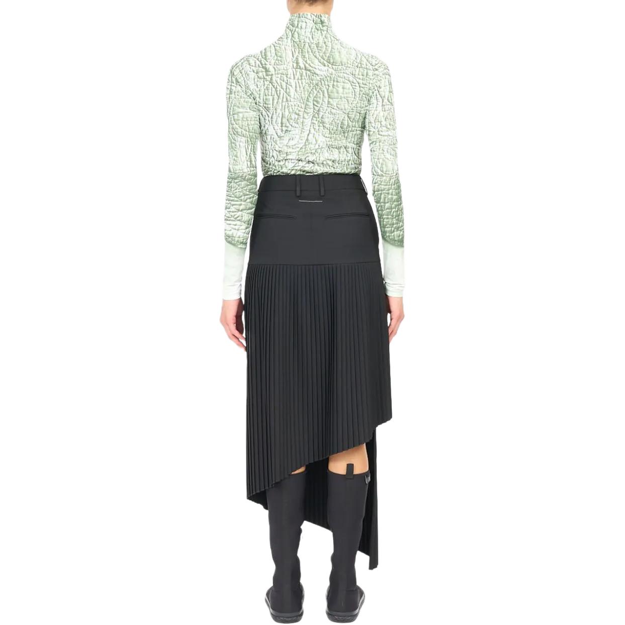 Shop (Women) MM6 Maison Margiela SS24  Black Asymmetric Flowy Casual Long Dress S52MI0011S76435-BLACK