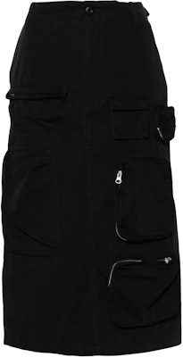 (W) MM6 Maison Margiela SS24 Hitam Button-Up Midi Skirt Kasual Warna Solid. S52ME0017M35148-BLACK Buy (W) MM6 Maison Margiela SS24 Hitam Button-Up Midi Skirt Kasual Warna Solid. S52ME0017M35148-BLACK