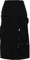 Order (W) MM6 Maison Margiela SS24 黑色扣式中長裙 休閒純色設計。 S52ME0017M35148-BLACK