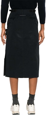 (W) MM6 Maison Margiela SS24 Hitam Button-Up Midi Skirt Kasual Warna Solid. S52ME0017M35148-BLACK Shop (W) MM6 Maison Margiela SS24 Hitam Button-Up Midi Skirt Kasual Warna Solid. S52ME0017M35148-BLACK