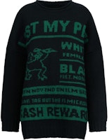 (Women) MM6 Maison Margiela SS24 Black Intarsia Knit Pattern Crewneck Sweater S62HL0027M13075-BLACK (Women) MM6 Maison Margiela SS24 Black Intarsia Knit Pattern Crewneck Sweater S62HL0027M13075-BLACK