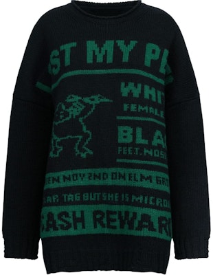 (W) MM6 Maison Margiela SS24 黑色拼花針織圖案圓領毛衣 S62HL0027M13075-BLACK Buy (W) MM6 Maison Margiela SS24 黑色拼花針織圖案圓領毛衣 S62HL0027M13075-BLACK