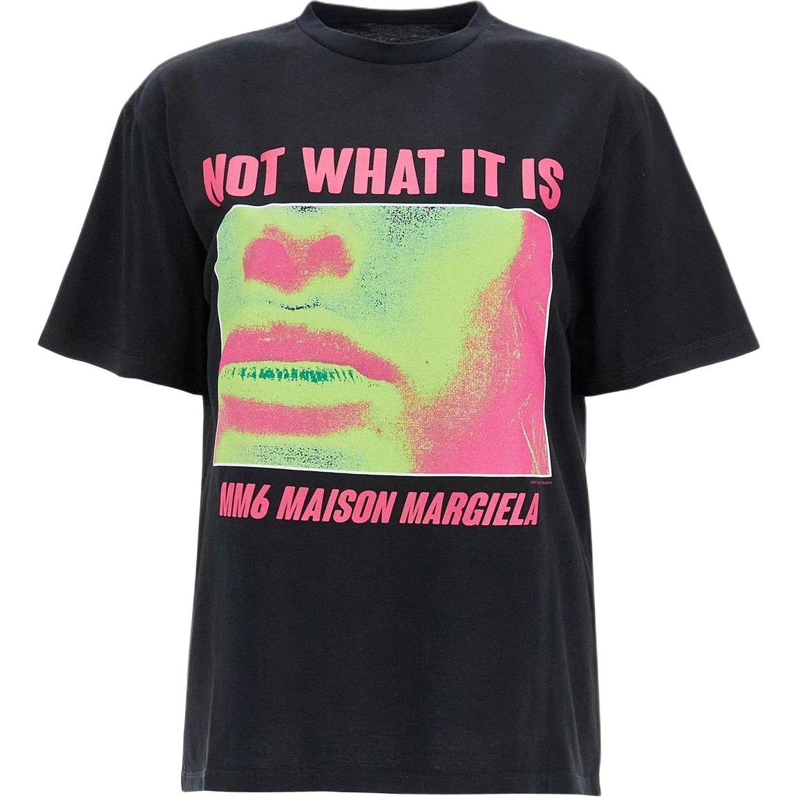 (Women) MM6 Maison Margiela SS24  Black Printed Oversized Short Sleeve T-Shirt S62GD0191S23588-BLACK
