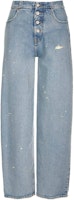 (Women) MM6 Maison Margiela SS24 Distressed Wide-Leg Light Blue Jeans. S52LA0227S30589-979 (Women) MM6 Maison Margiela SS24 Distressed Wide-Leg Light Blue Jeans. S52LA0227S30589-979