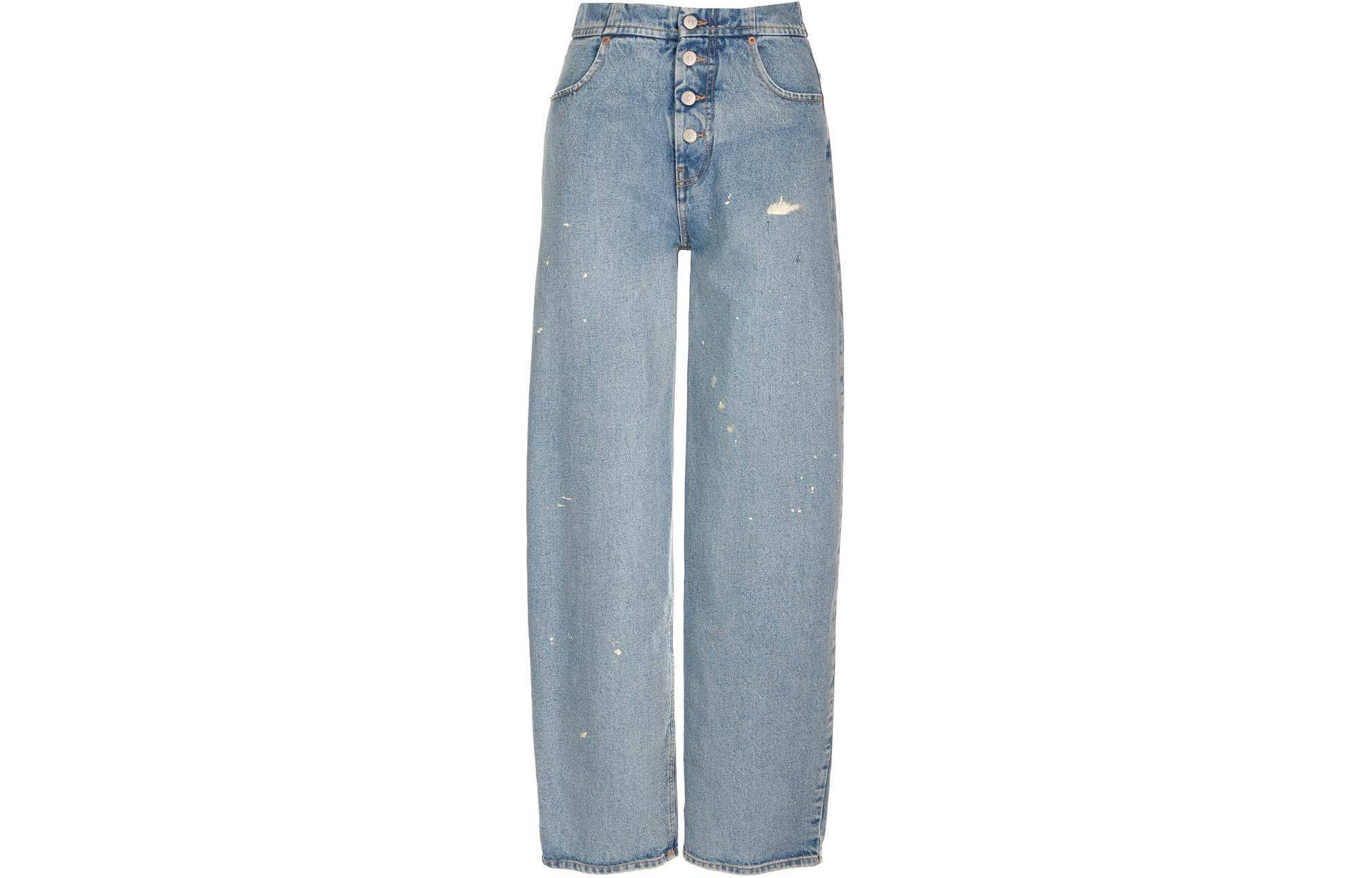 Order (W) MM6 Maison Margiela SS24 Jeans Anchos Azul Claro Desgastados. S52LA0227S30589-979