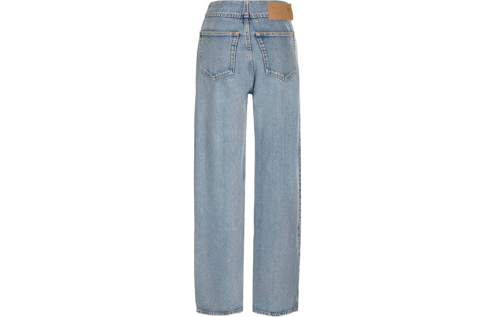 Lookbook (W) MM6 Maison Margiela SS24 Jeans Anchos Azul Claro Desgastados. S52LA0227S30589-979