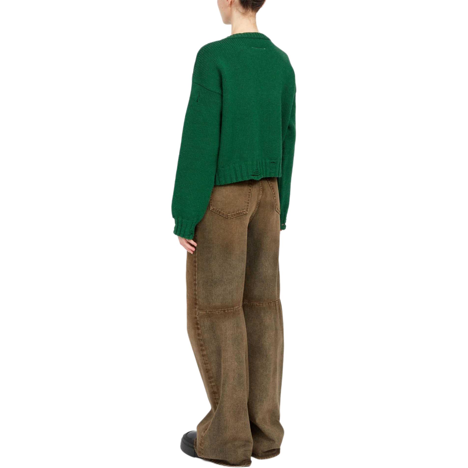 Purchase (W) MM6 Maison Margiela 2024春夏綠色圓領針織套頭毛衣 S62HL0029M13074-GREEN