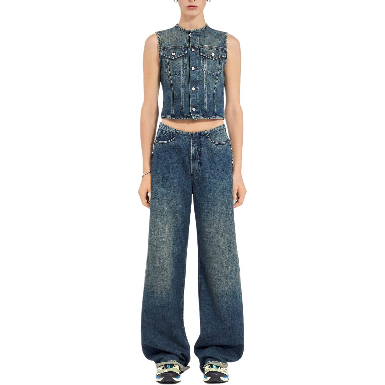 (Women) MM6 Maison Margiela SS24  Wide-Leg Mid-Rise Blue Denim Jeans S52KA0482S30888-961 圖 3